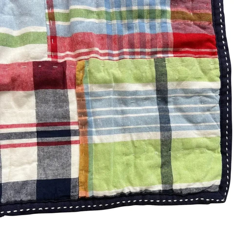 Pottery Barn Kids Madras Quilted multicolor standard sham